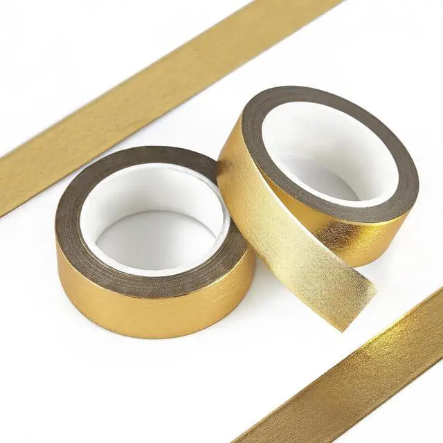 Alt view image 3 of 7 - QDiShi 2 Rolls Gold Washi Tape for Wall Decor, Decorative, Foil Masking Tape, Low Tack, Self Adhesive, Metallic, 0.59in x66FT