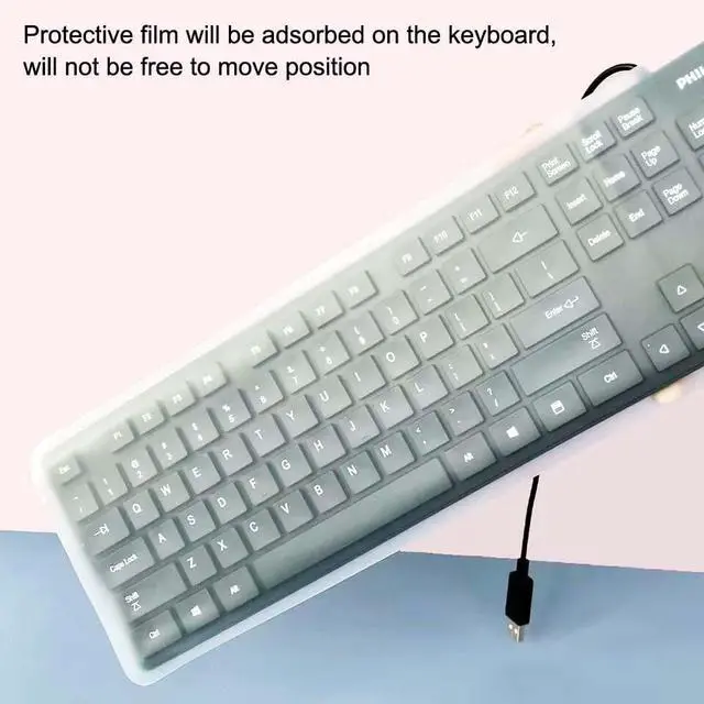 Alt view image 4 of 7 - Universal Clear Desktop Computer Keyboard Protection Skin Protector Cover for PC 104/107 Keys Standard Keyboard,Ultra Thin Desktop PC Silicone Waterproof Dustproof Keyboard Cover (Type B)