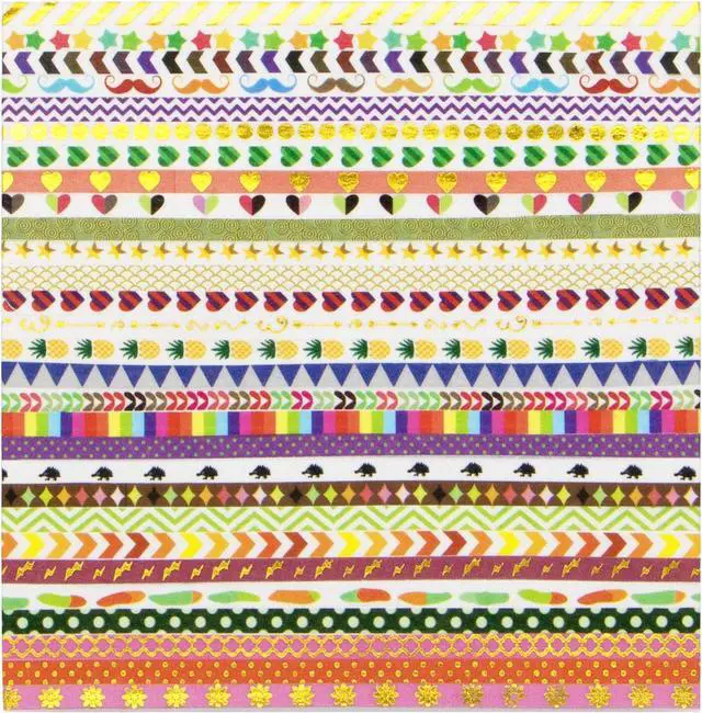 Alt view image 2 of 6 - NANYNNU Cute 48 Rolls Washi Tape Set,Foil Gold Thin Decorative Masking Washi Tapes,3MM Wide DIY Paper Tape for DIY Craft Scrapbooking Gift Wrapping Planner