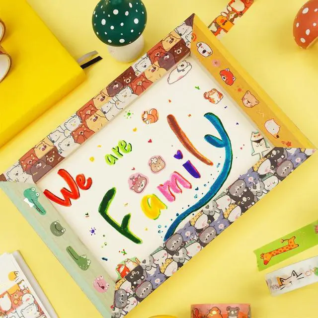 Alt view image 7 of 7 - YUBBAEX 20 Rolls Cute Animals Washi Tape Set Gold Silver Foil Masking Cartoon Pets Decorative Tapes