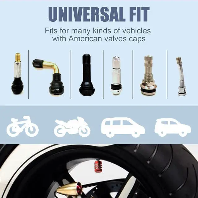 Alt view image 5 of 6 - DECURCAR Tire Valve Stem Caps 5 Pack Universal - Red | Tire Air Caps Aluminum with Plastic Liner TPMS Safe Corrosion Resistant Dust Proof Universal for Car Truck Motorcycle Bike