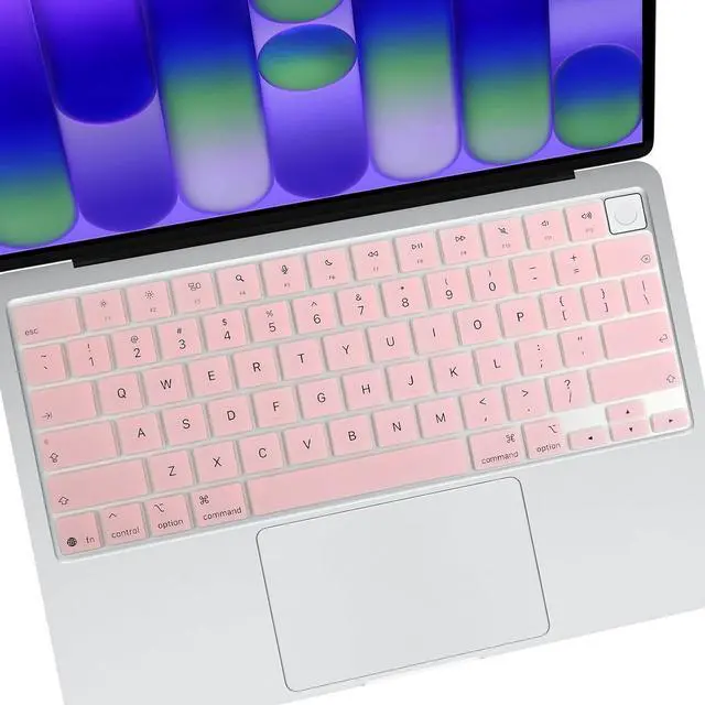 Main image of Allinside Keyboard Cover for 2026 MacBook Neo 13-inch A3404 (A18 Pro) & MacBook Air 13"/15" and MacBook Pro 14"/16" (M5 Chip), Premium Silicone Keyboard Protector Skin, US ANSI Layout, Light Pink