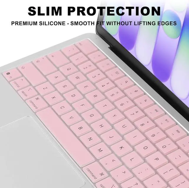 Alt view image 3 of 7 - Allinside Keyboard Cover for 2026 MacBook Neo 13-inch A3404 (A18 Pro) & MacBook Air 13"/15" and MacBook Pro 14"/16" (M5 Chip), Premium Silicone Keyboard Protector Skin, US ANSI Layout, Light Pink