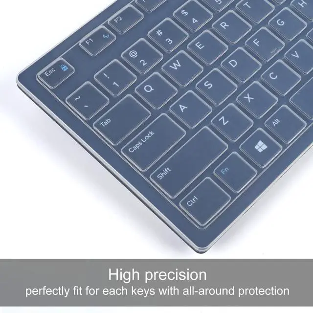 Alt view image 3 of 7 - Keyboard Cover Skin for Dell KB216 Wired & Dell KM636 Wireless Keyboard/Dell Optiplex 5250 3050 3240 5460 7450 7050/Dell Inspiron AIO 3475/3670/3477 All-in one Desktop Keyboard Cover Protector, Clear