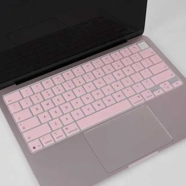 Alt view image 7 of 7 - Allinside Keyboard Cover for 2026 MacBook Neo 13-inch A3404 (A18 Pro) & MacBook Air 13"/15" and MacBook Pro 14"/16" (M5 Chip), Premium Silicone Keyboard Protector Skin, US ANSI Layout, Light Pink