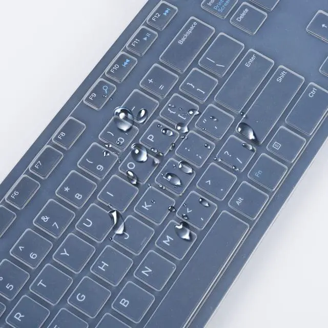 Alt view image 4 of 7 - Keyboard Cover Skin for Dell KB216 Wired & Dell KM636 Wireless Keyboard/Dell Optiplex 5250 3050 3240 5460 7450 7050/Dell Inspiron AIO 3475/3670/3477 All-in one Desktop Keyboard Cover Protector, Clear