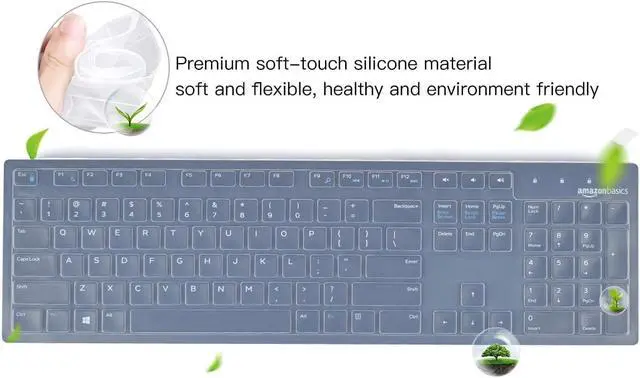 Alt view image 5 of 7 - Keyboard Cover Skin for Dell KB216 Wired & Dell KM636 Wireless Keyboard/Dell Optiplex 5250 3050 3240 5460 7450 7050/Dell Inspiron AIO 3475/3670/3477 All-in one Desktop Keyboard Cover Protector, Clear