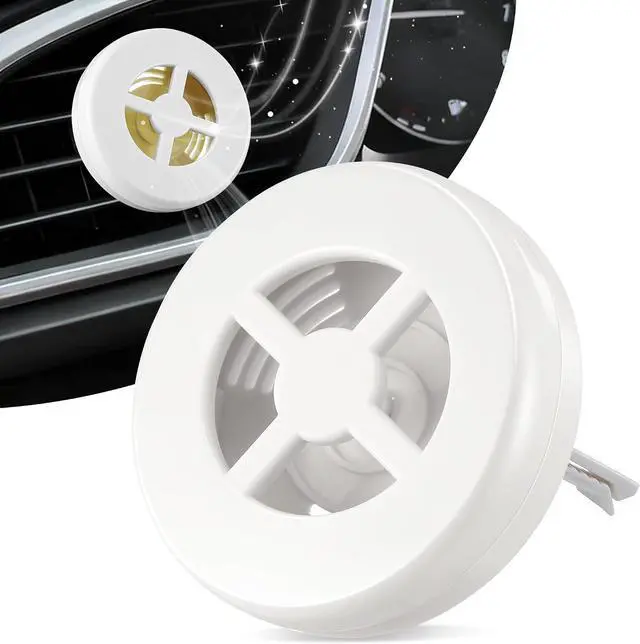 Main image of 1 Pack Car Scent Holder Compatible with Bath & Body Works Refills | Car Fragrance Holder, Air Freshener Vent or Visor Clip, Refillable Diffuser, Easy-Open, Refills Not Included, Classic White