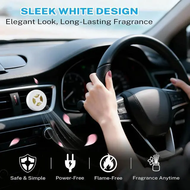 Alt view image 4 of 7 - 1 Pack Car Scent Holder Compatible with Bath & Body Works Refills | Car Fragrance Holder, Air Freshener Vent or Visor Clip, Refillable Diffuser, Easy-Open, Refills Not Included, Classic White