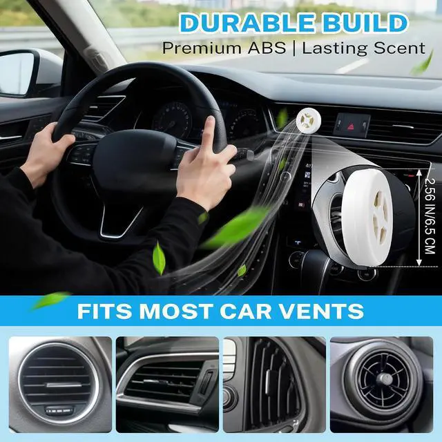 Alt view image 5 of 7 - 1 Pack Car Scent Holder Compatible with Bath & Body Works Refills | Car Fragrance Holder, Air Freshener Vent or Visor Clip, Refillable Diffuser, Easy-Open, Refills Not Included, Classic White