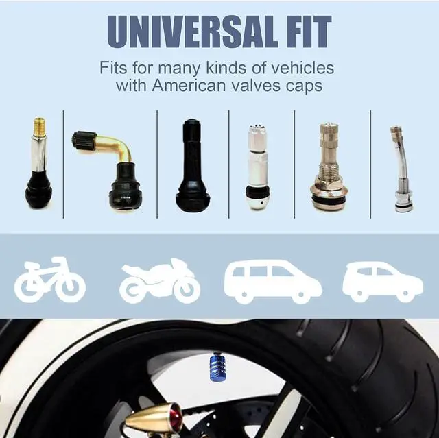 Alt view image 5 of 6 - DECURCAR Tire Valve Stem Caps 5 Pack American Flag - Blue | Tire Air Caps Aluminum with Plastic Liner TPMS Safe Corrosion Resistant Dust Proof Universal for Car Truck Motorcycle Bike