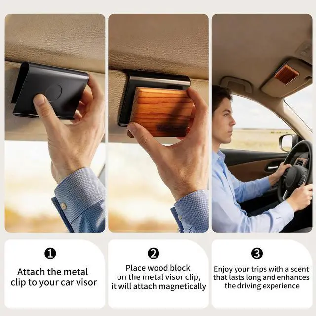 Alt view image 5 of 6 - Car Air Freshener - The Original Wood Air Freshener, Long Lasting Odor Eliminator for Cars, Trucks & SUVs, Eco Friendly Vehicle Scent Diffuser, 2 Pack Scent Refill Teak-GroveCLIP INCLUDED
