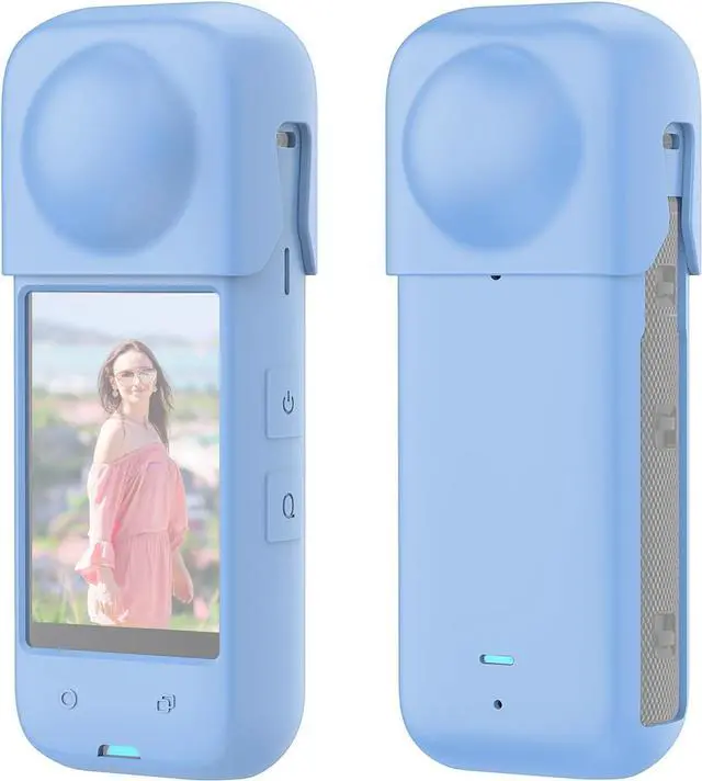 Main image of PULUZ Silicone Protective Case for Insta360 X4 with Lens Cap, Soft Camera Protective Cover and Standard Lens Guard for Insta 360 X4 Accessories(Blue)