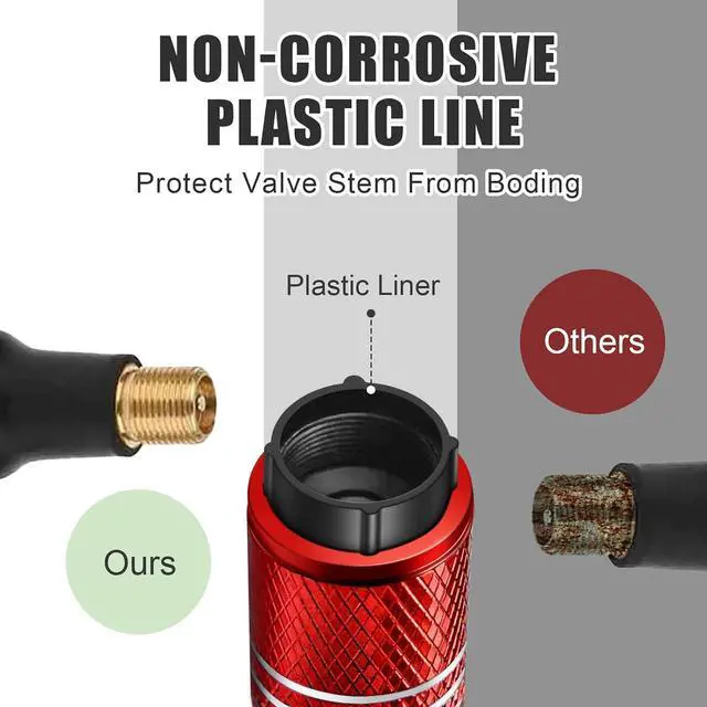 Alt view image 2 of 6 - Tire Valve Stem Caps for Car Tire Cap 5 Pack Corrosion Resistant Leak-Proof Premium Alloy American Flag Universal for Car Bike Truck Motorcycle Red