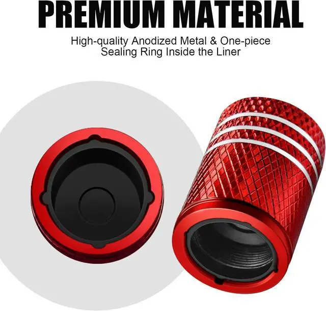 Alt view image 3 of 6 - Tire Valve Stem Caps for Car Tire Cap 5 Pack Corrosion Resistant Leak-Proof Premium Alloy American Flag Universal for Car Bike Truck Motorcycle Red