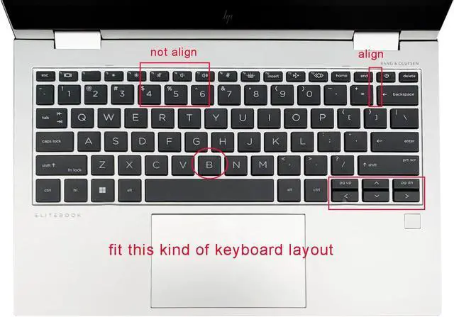 Alt view image 2 of 5 - Keyboard Skin Cover Compatible for 2022 2023 HP EliteBook 830 835 G9 G10 13.3" Notebook, HP EliteBook 840 845 1040 G9 G10 14 inch Laptop (NOT for 840 845 1040 G8 G7 G6 G5 G4 G3) - White