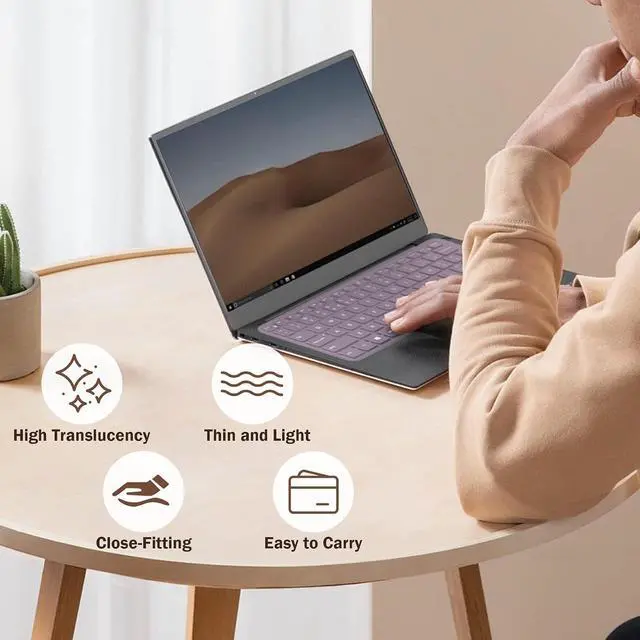Alt view image 6 of 6 - EKIND 2 Sheets Universal Waterproof and Dustproof Keyboard Cover for 12-14 Inch Laptops, with Keypad Keyboard Cover Size (L:12.2" x W:5.08"), Ultra Thin Silicone Skin Protector (Pink)