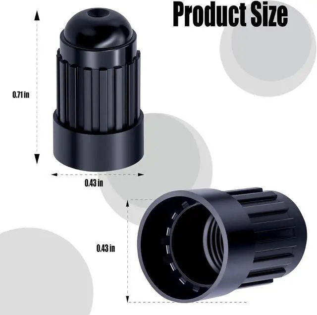 Alt view image 3 of 7 - 10PCS Plastic TPMS Tire Valve Stem Caps, Black Wheel Tire Valve Stem for TR20008 TPMS, Universal Tire Valve Stem Covers for Cars, SUV, Trucks, Bikes, Motorcycles, Bicycles