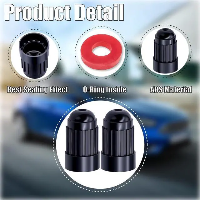 Alt view image 6 of 7 - 10PCS Plastic TPMS Tire Valve Stem Caps, Black Wheel Tire Valve Stem for TR20008 TPMS, Universal Tire Valve Stem Covers for Cars, SUV, Trucks, Bikes, Motorcycles, Bicycles