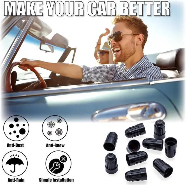 Alt view image 7 of 7 - 10PCS Plastic TPMS Tire Valve Stem Caps, Black Wheel Tire Valve Stem for TR20008 TPMS, Universal Tire Valve Stem Covers for Cars, SUV, Trucks, Bikes, Motorcycles, Bicycles