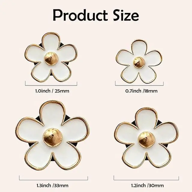 Alt view image 5 of 6 - 4Pcs Cute Daisy Flowers Car Air Freshener Vent Clips, 4 Sizes Sparkle White Flower Car Diffuser Clips, Refillable Girly Car Accessories for Women