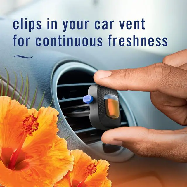 Alt view image 6 of 7 - Febreze AUTO Air Freshener, Odor-Fighting Automotive Vent Clip, Scented Car Accessories, Long Lasting for Strong Odors, Tropical Beach Scent, 2 Count
