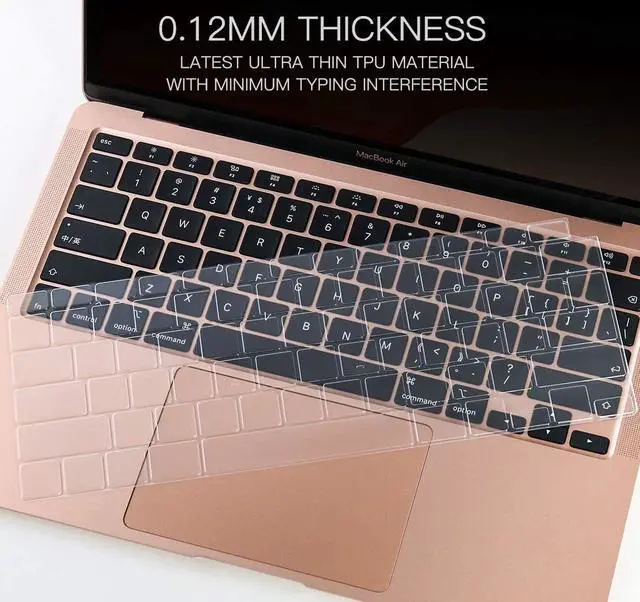 Alt view image 3 of 7 - CaseBuy Premium Ultra Thin Keyboard Cover for MacBook Air 13.3" 2021 2020 | Model A2179 A2337 M1 Chip, MacBook Air 13 inch M1 TPU Protective Skin(Not Fit 2022-2026 Air M2 M3 M4 M5 A2681 A3113 A3240)