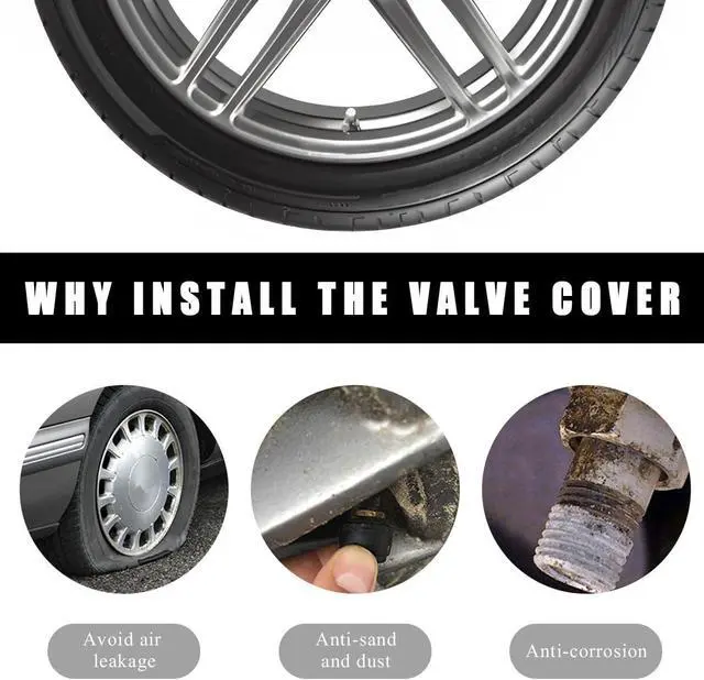 Alt view image 3 of 6 - Wevdn 8 PCS Car Tire Valve Caps, Anti-Corrosion Aluminum Alloy Valve Stem Dust Caps with Rubber Seal, Leak-Proof Tire Valve Cover for SUV Truck Motorcycle Bike, Car Accessories (Green)