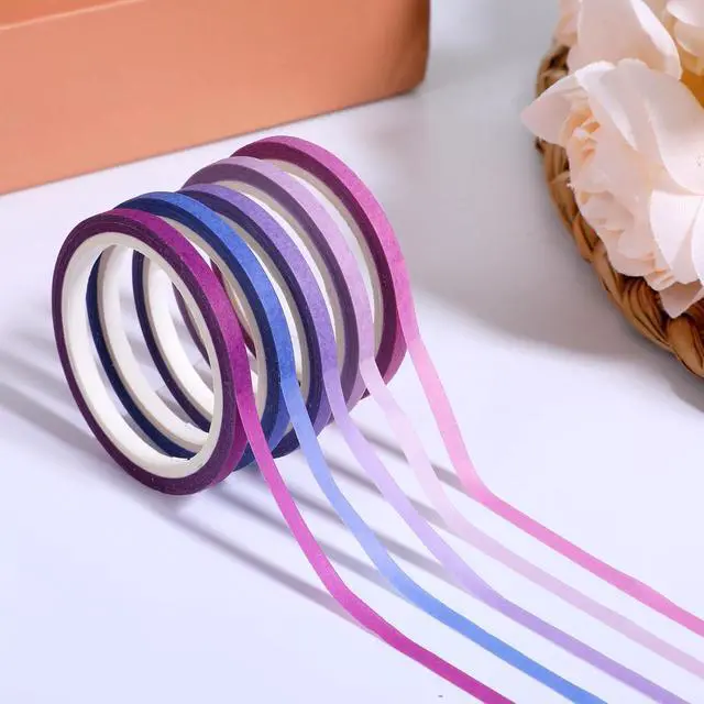 Alt view image 3 of 7 - 20 Rolls Rainbow Washi Tape Slim, 16.4ft Colorful Rainbow Pastel Washi Tape Set Skinny Thin Decorative Colored Washis Craft Tapes, Rainbows Colors Thin Decorative Tapes for Journal DIY Planner Craft