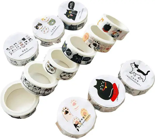 Alt view image 2 of 5 - OUDEKE Cute Cartoon Cat Tapes 6Rolls 0.59'' x 16.4ft Washi Tapes for Scrapbooking DIY Journals Decorations, Reusable Washi Cats Tapes for Notebooks Phone Case Decorations