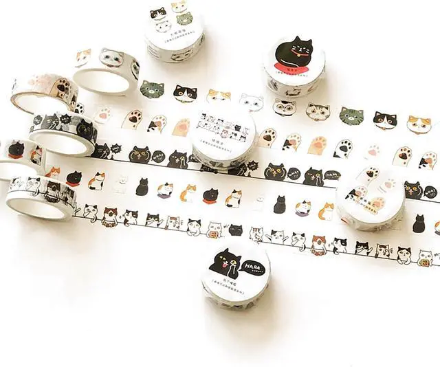 Alt view image 4 of 5 - OUDEKE Cute Cartoon Cat Tapes 6Rolls 0.59'' x 16.4ft Washi Tapes for Scrapbooking DIY Journals Decorations, Reusable Washi Cats Tapes for Notebooks Phone Case Decorations