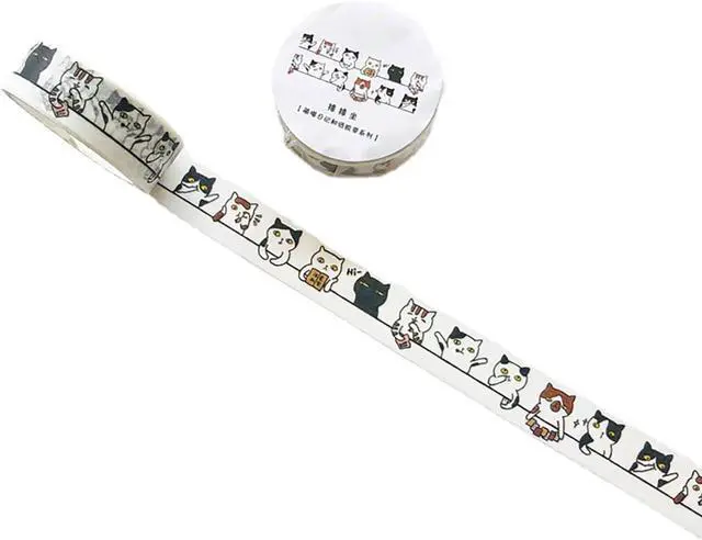 Alt view image 5 of 5 - OUDEKE Cute Cartoon Cat Tapes 6Rolls 0.59'' x 16.4ft Washi Tapes for Scrapbooking DIY Journals Decorations, Reusable Washi Cats Tapes for Notebooks Phone Case Decorations