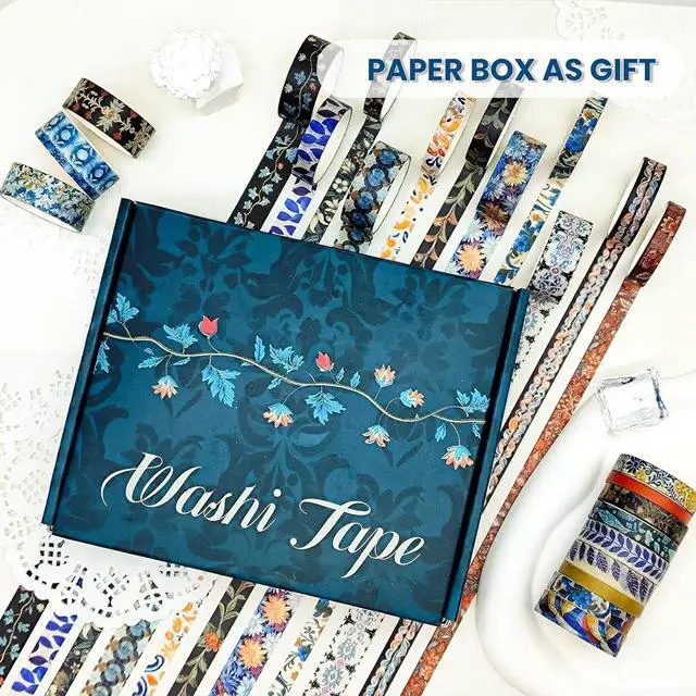 Alt view image 3 of 6 - NANYNNU Floral Washi Tape Set, 56 Rolls 4 Size Flower Colored Decorative Blooms Masking Tapes for Scrapbooking, DIY Crafts, Bullet Journal Supplies, Planner, Junk Journal (Symmetry Aesthetics)