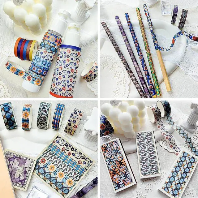 Alt view image 4 of 6 - NANYNNU Floral Washi Tape Set, 56 Rolls 4 Size Flower Colored Decorative Blooms Masking Tapes for Scrapbooking, DIY Crafts, Bullet Journal Supplies, Planner, Junk Journal (Symmetry Aesthetics)