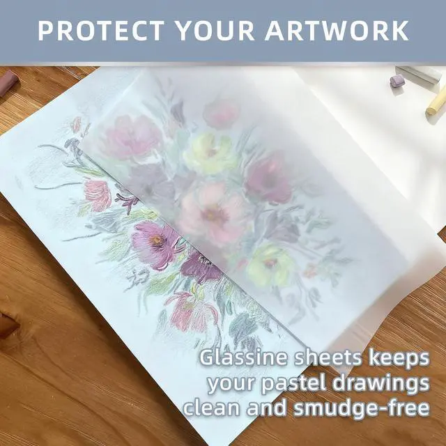 Alt view image 6 of 7 - Somime 5x7 600gsm Sanded Pastel Paper Pad, 6 Sheets of 6 Light Colors | Heavyweight Artist Drawing Paper Pad for Pencils and Soft Oil Charcoal Pastels