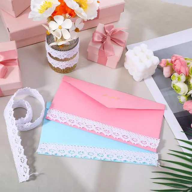 Alt view image 5 of 7 - 2 Roll Lace Washi Tape White Trim Ribbon Tape Self-Adhesive Fabric Decorative Striping Masking Tapes for DIY Crafts, Scrapbook