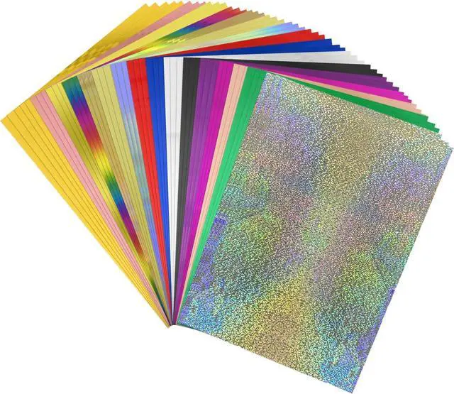 Main image of BAOFALI 50 Pcs Toner Reactive FoilFoil Paper for Toner Foiling Foil by Laser Printer and Laminator, for Scrapbooking Paper Crafts 7.9x11.4inch 16 Color Mixing