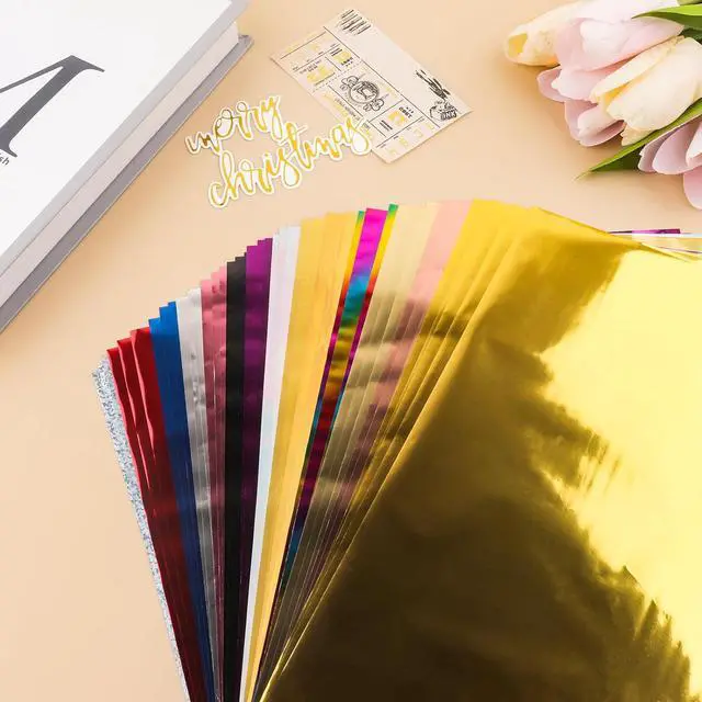 Alt view image 7 of 7 - BAOFALI 50 Pcs Toner Reactive FoilFoil Paper for Toner Foiling Foil by Laser Printer and Laminator, for Scrapbooking Paper Crafts 7.9x11.4inch 16 Color Mixing