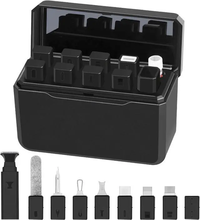 Main image of walrfid Cleaner Kit for AirPod, 12-in-1 Earbud Cleaning Kit | with 30ml Screen Cleaner and Camera Lens Cleaning Pen, Multi-Tool for Charging Case Tablet iPad Phone Charging Port