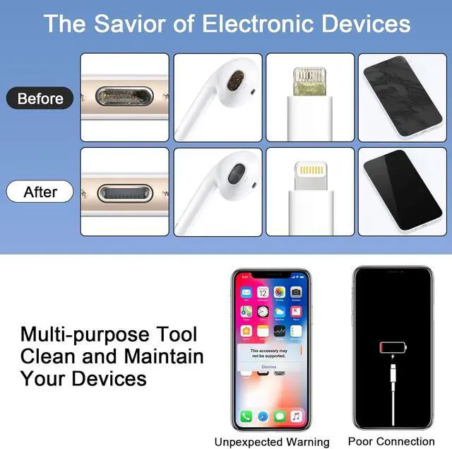 Alt view image 5 of 6 - walrfid Cleaner Kit for AirPod, 12-in-1 Earbud Cleaning Kit | with 30ml Screen Cleaner and Camera Lens Cleaning Pen, Multi-Tool for Charging Case Tablet iPad Phone Charging Port