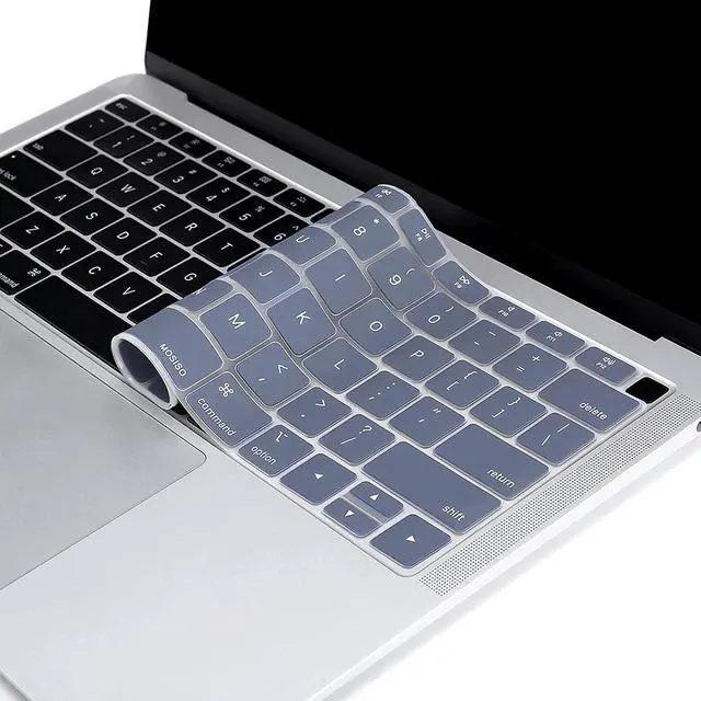 Alt view image 4 of 7 - MOSISO Keyboard Cover, Waterproof Dust-Proof Protective Silicone Skin | Compatible with MacBook Air 13 inch 2019 2018 Release A1932 Retina Display with Touch ID, Lavender Gray