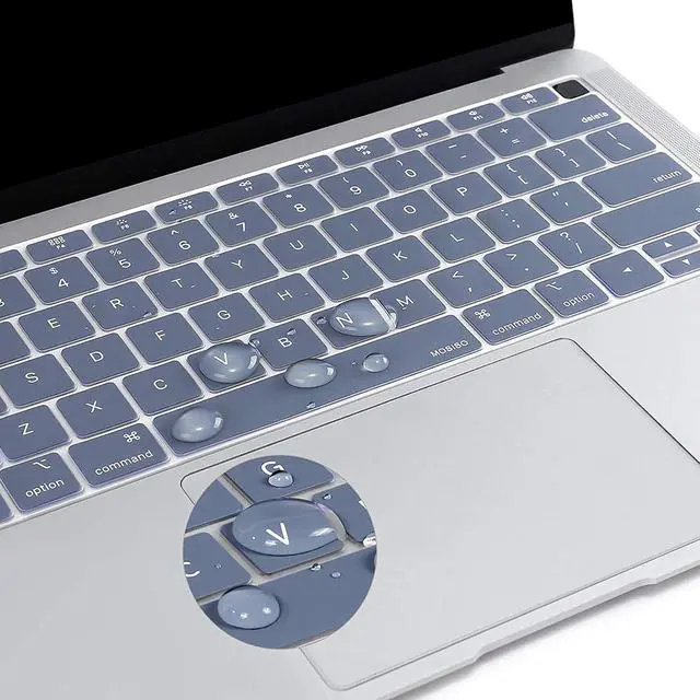 Alt view image 5 of 7 - MOSISO Keyboard Cover, Waterproof Dust-Proof Protective Silicone Skin | Compatible with MacBook Air 13 inch 2019 2018 Release A1932 Retina Display with Touch ID, Lavender Gray
