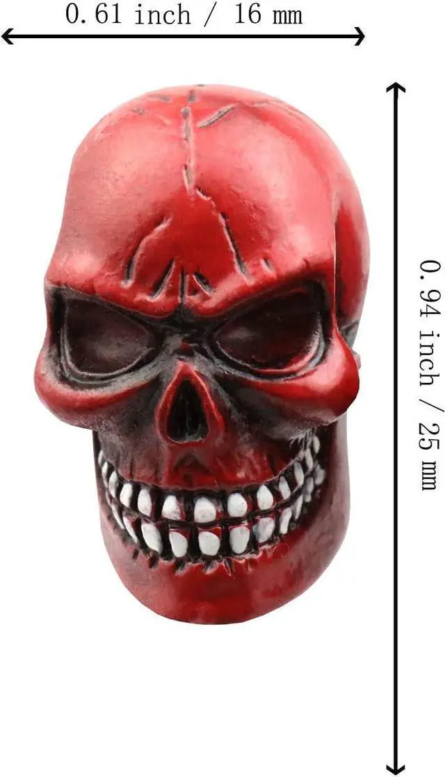 Alt view image 3 of 5 - Skull Valve Stem Caps Cars Motorcycles Tires Cover 4 Pcs red | Cool Novelty Bicycle Truck SUV Bike Funny Vehicle Universal Decoration Unique Resin Rust Proof Corrosion Durable Modified