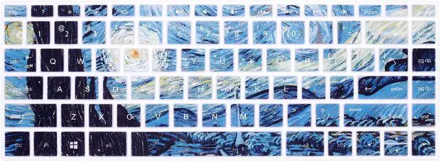 Main image of HRH English Keyboard Cover for 14 Inch Pavilion x360 Laptop,Starry Night | Compatible with 14M-BA,14M-CD,14M-DH,14-BA,14-BF,14-cm,14-CF,14-DF,14-DK,14-DS,14-DQ,Durable,Thin,Anti-spill,Smooth Touch
