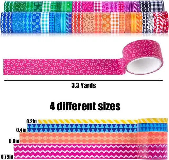 Alt view image 2 of 7 - Shindel 50 Rolls Washi Tape Set, 50 Rolls Craft Tapes Decorative Tape | 4 Different Size, Adhesive Masking Tape for Scrapbooking Supplies DIY Crafts Journals