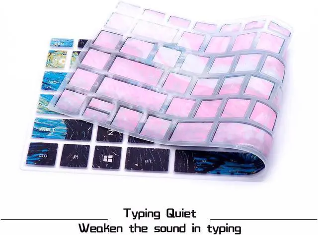 Alt view image 3 of 6 - HRH English Keyboard Cover for 14 Inch Pavilion x360 Laptop,Starry Night | Compatible with 14M-BA,14M-CD,14M-DH,14-BA,14-BF,14-cm,14-CF,14-DF,14-DK,14-DS,14-DQ,Durable,Thin,Anti-spill,Smooth Touch