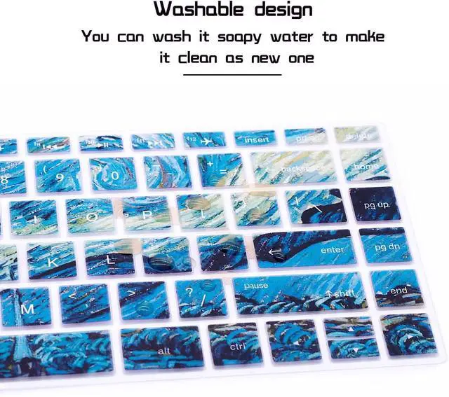 Alt view image 6 of 6 - HRH English Keyboard Cover for 14 Inch Pavilion x360 Laptop,Starry Night | Compatible with 14M-BA,14M-CD,14M-DH,14-BA,14-BF,14-cm,14-CF,14-DF,14-DK,14-DS,14-DQ,Durable,Thin,Anti-spill,Smooth Touch