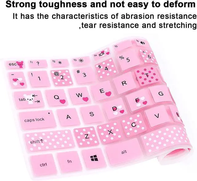 Alt view image 6 of 7 - Lovely Bear English Keyboard Cover for HP Pavilion X360 14 Inch Laptop | Compatible with 2018-2020 HP 14-BF,14-CF,14M-BA,14M-CD,14M-DH models,Dustproof,Washable,Anti-slip,Keyboard Accessories