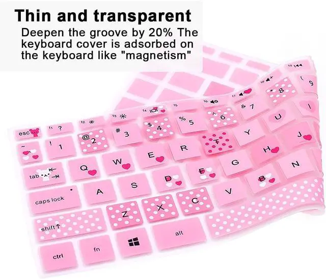 Alt view image 7 of 7 - Lovely Bear English Keyboard Cover for HP Pavilion X360 14 Inch Laptop | Compatible with 2018-2020 HP 14-BF,14-CF,14M-BA,14M-CD,14M-DH models,Dustproof,Washable,Anti-slip,Keyboard Accessories
