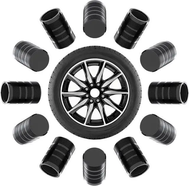 Main image of 12Pcs Car Tire Valve Stem Caps, Tire Air Cap for Car Accessories | Universal Stem Covers, Plastic Liner Corrosion Resistant Car Wheel Tires Pressure Cap for Cars Motorcycles Suvs Trucks